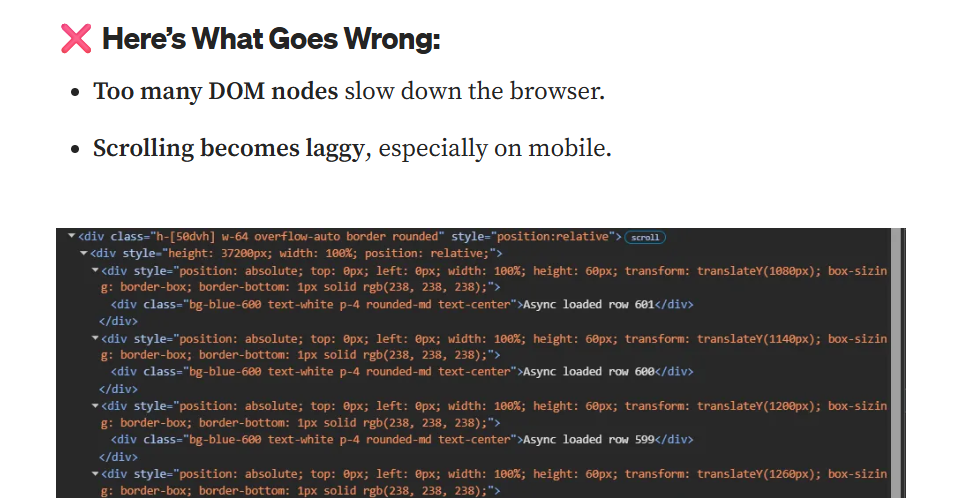 Performant Infinite Scroll like a chat app